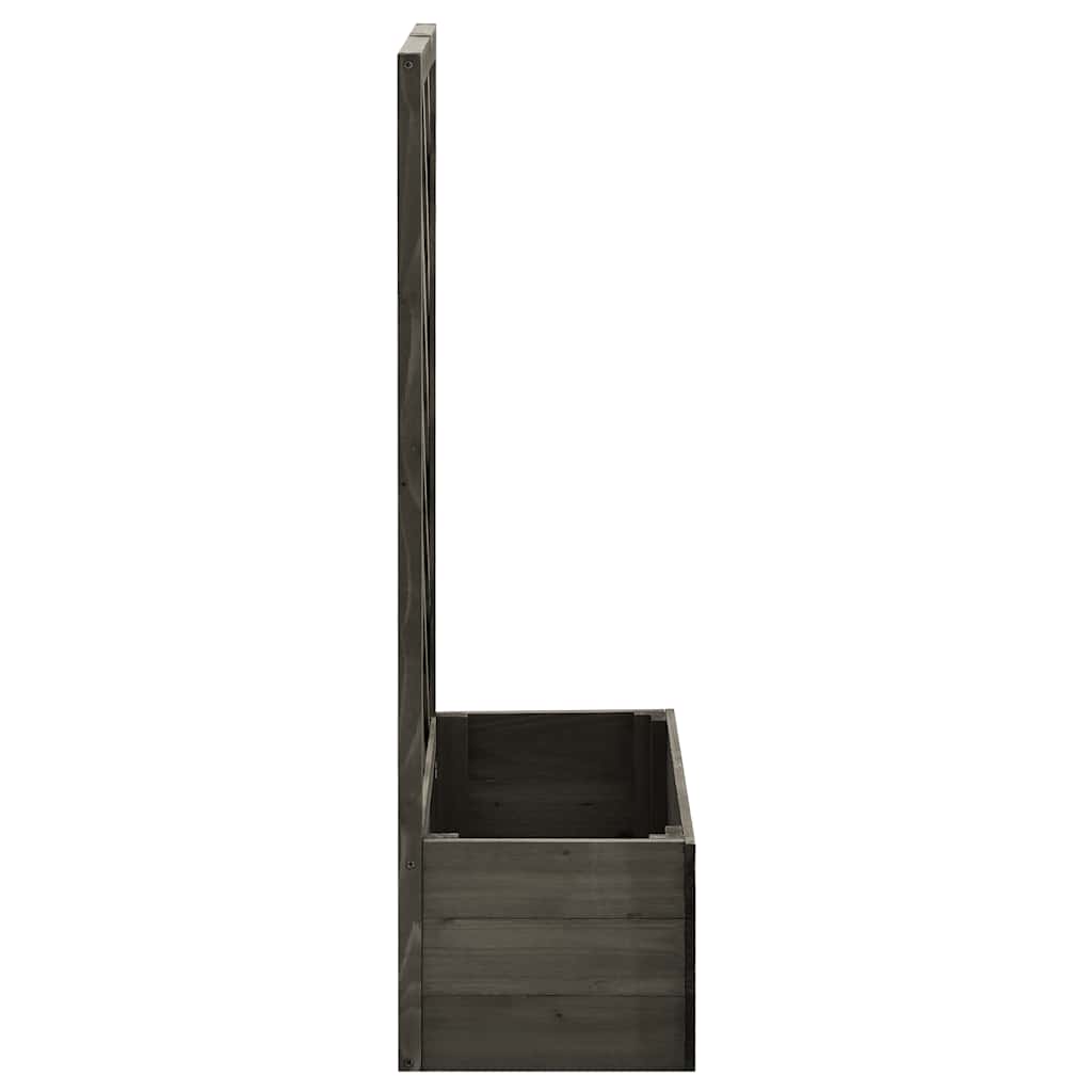 Vidaxl lattenwerkplantenbak 50x25x90 cm massief vurenhout grijs