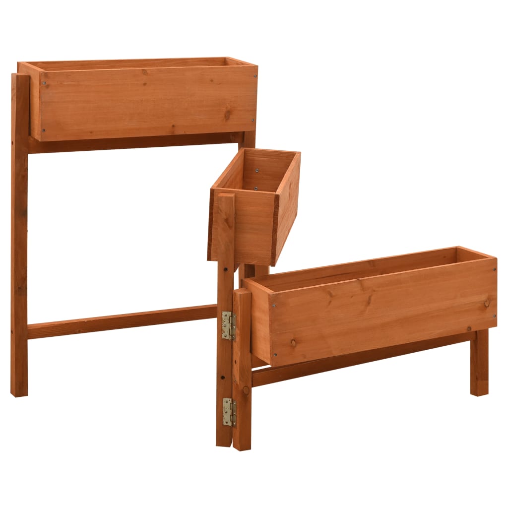 Vidaxl plantenbak inklapbaar 60x14x75 cm massief vuurhout oranje