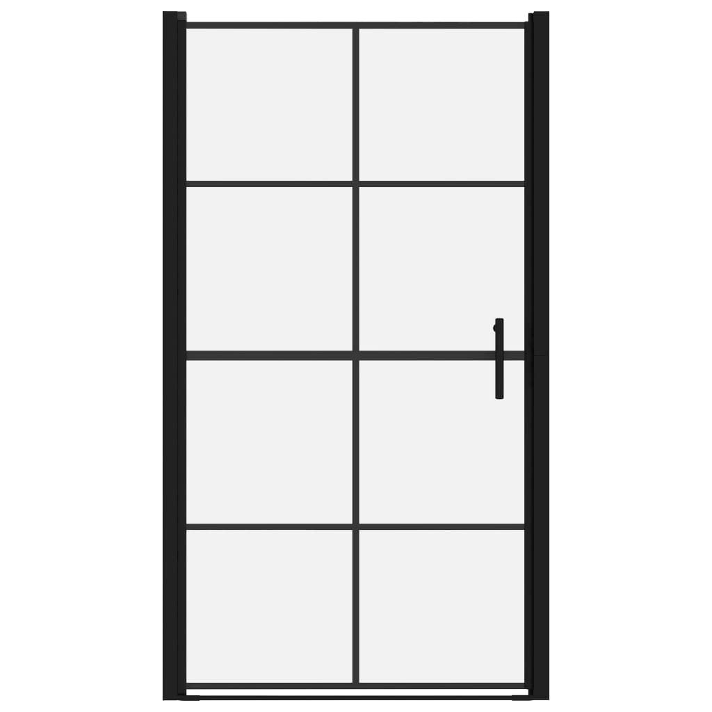 Vidaxl douchedeur 100x178 cm gehard glas zwart