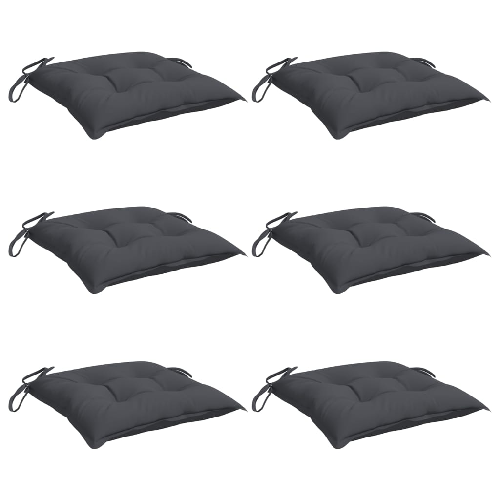 Vidaxl stoelkussens 6 st 40x40x7 cm oxford stof antracietkleurig