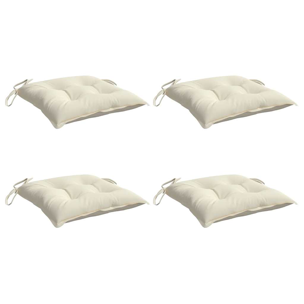 Vidaxl stoelkussens 4 st 40x40x7 cm oxford stof crèmewit