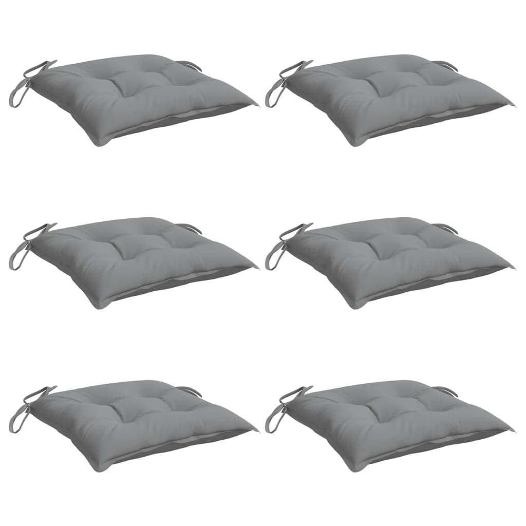 Vidaxl stoelkussens 6 st 50x50x7 cm oxford stof grijs