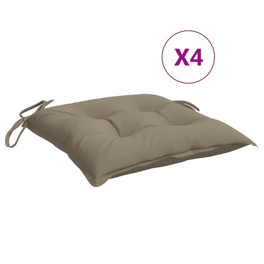 Vidaxl stoelkussens 4 st 50x50x7 cm oxford stof taupe