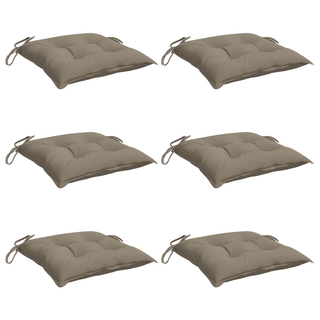 Vidaxl stoelkussens 6 st 50x50x7 cm oxford stof taupe