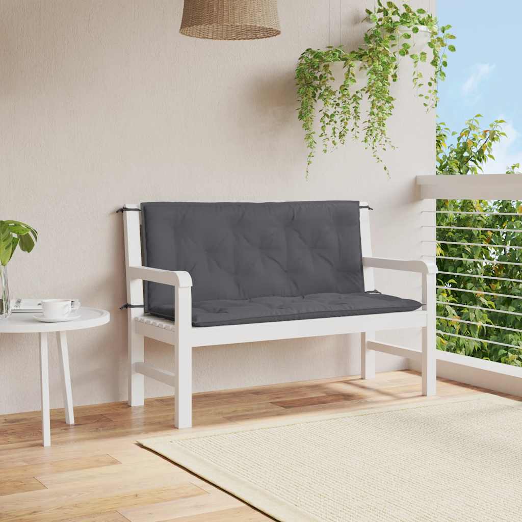 Vidaxl tuinbankkussen 120x(50+50)x7 cm oxford stof antracietkleurig