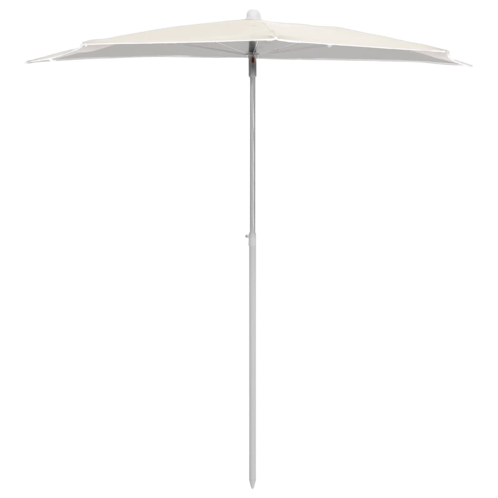 Vidaxl parasol half met paal 180x90 cm zandkleurig