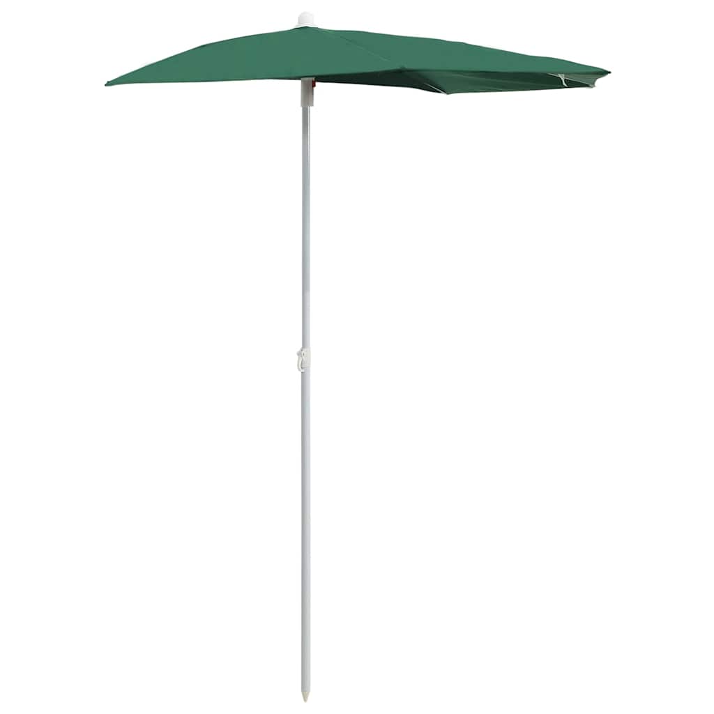 Vidaxl parasol half met paal 180x90 cm groen