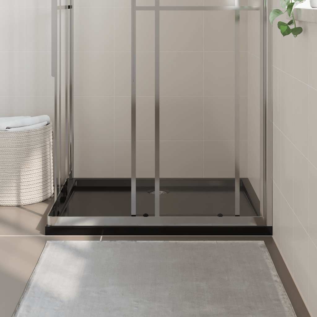 Vidaxl douchebak rechthoekig 80x100 cm abs zwart
