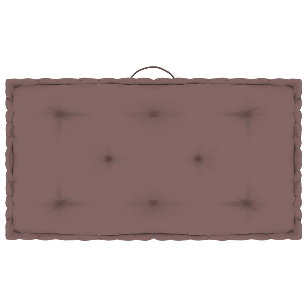 Vidaxl palletvloerkussen 73x40x7 cm katoen taupe