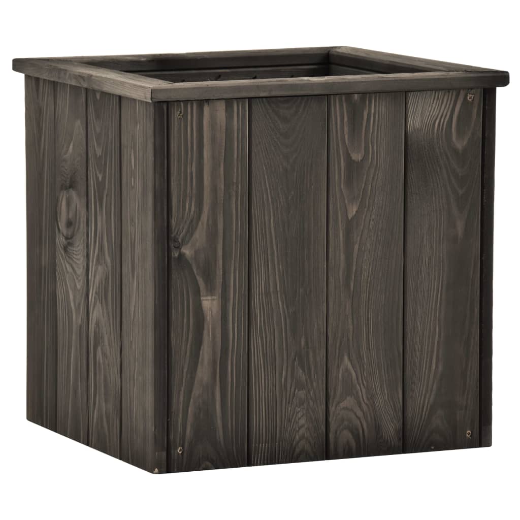 VidaXL Plantenbak ingezoomd 38x41x40 cm massief groenhout donkergrijs