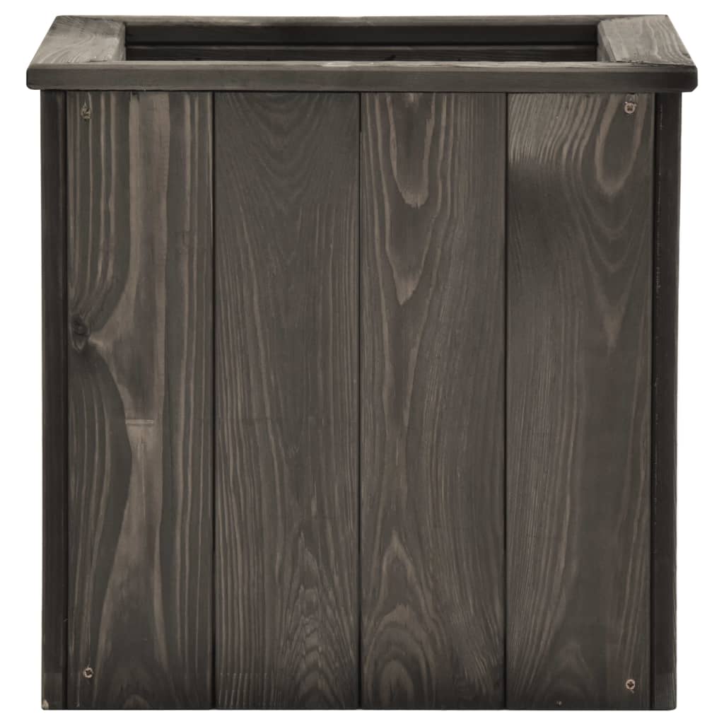 VidaXL Plantenbak ingezoomd 38x41x40 cm massief groenhout donkergrijs