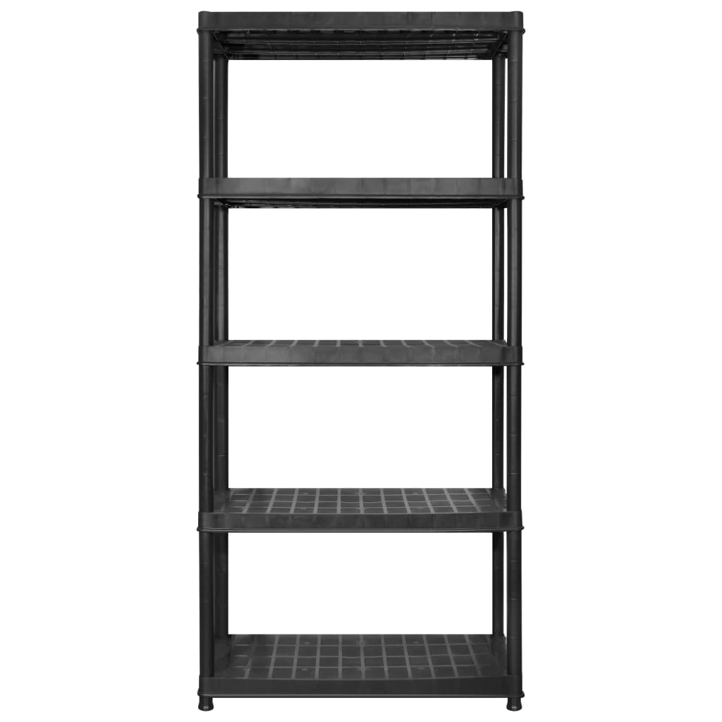 Vidaxl opbergrek 5-laags 170x40x185 cm kunststof zwart