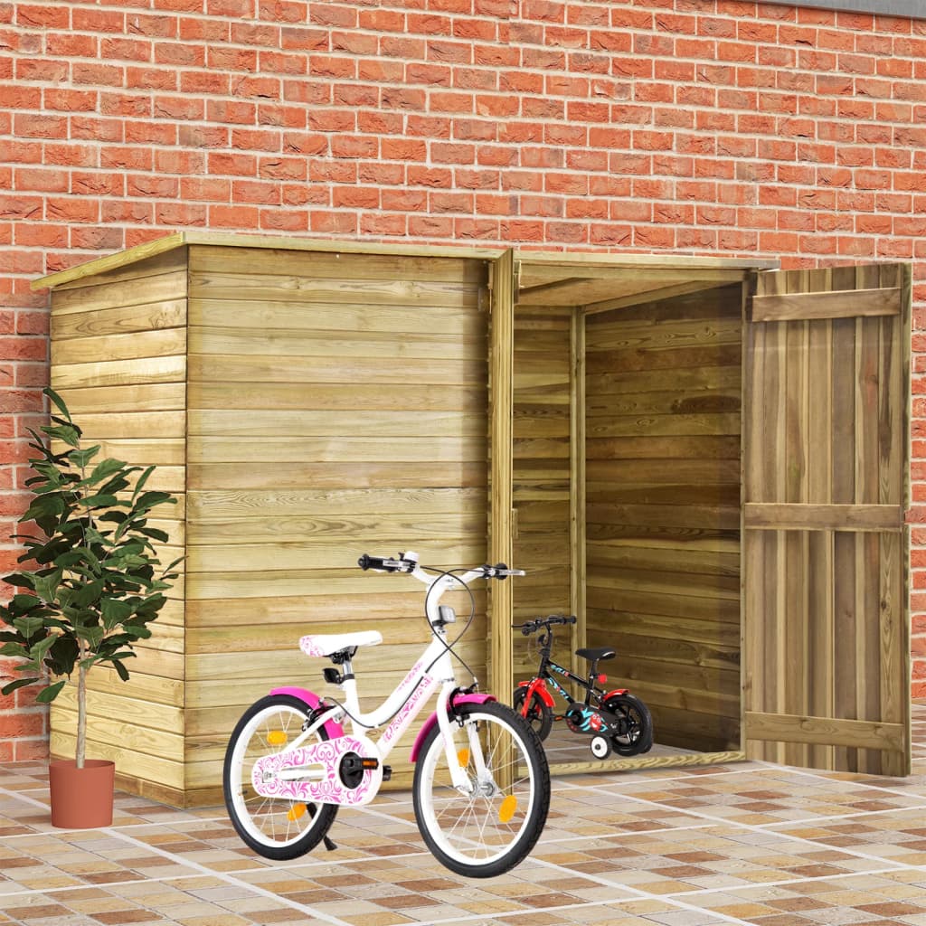 VidaXL Fietsschuur 232x110x170 cm geïmpregneerd groenenhout