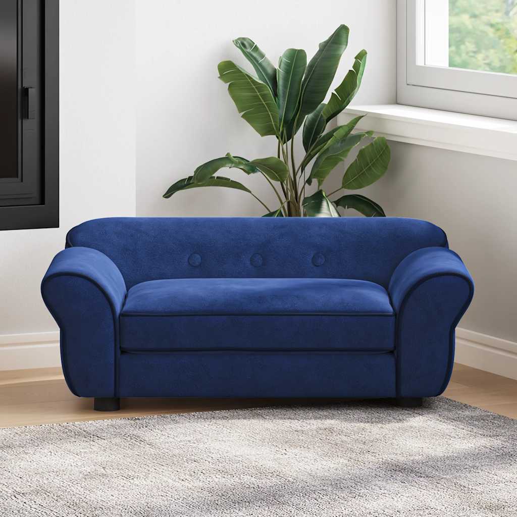 Vidaxl hondenbank 72x45x30 cm pluche blauw