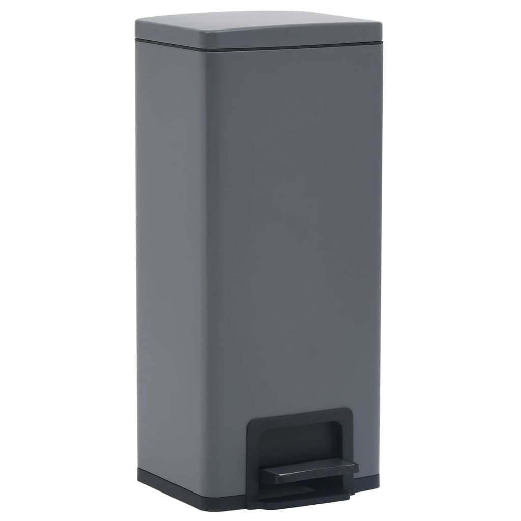Vidaxl pedaalemmer met anti-vingerafdruk 30 l RVS grijs