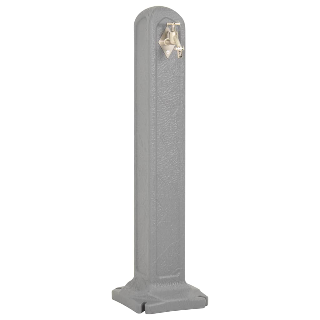 Vidaxl waterzuil met kraan steenlook lichtgrijs