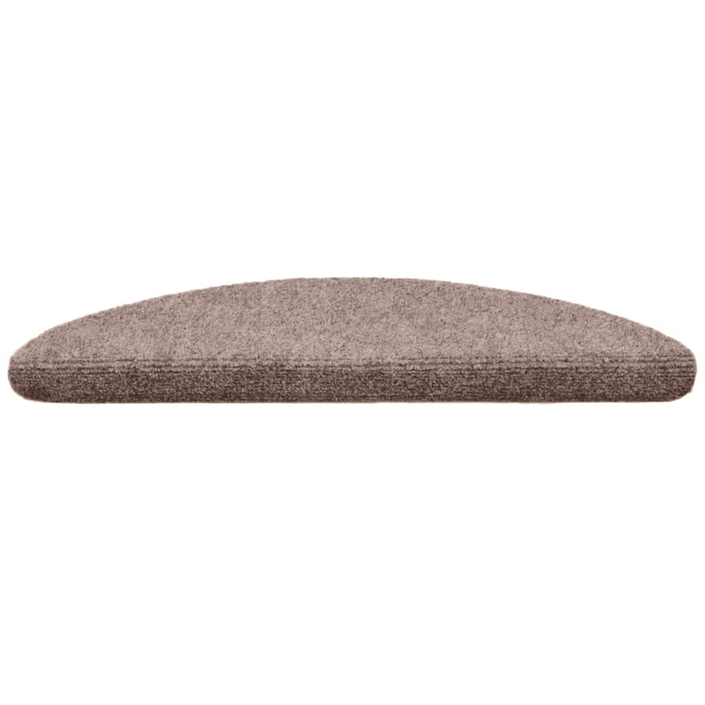 Vidaxl trapmatten zelfklevend 10 stuks 56x17x3 cm lichtbruin halfrond