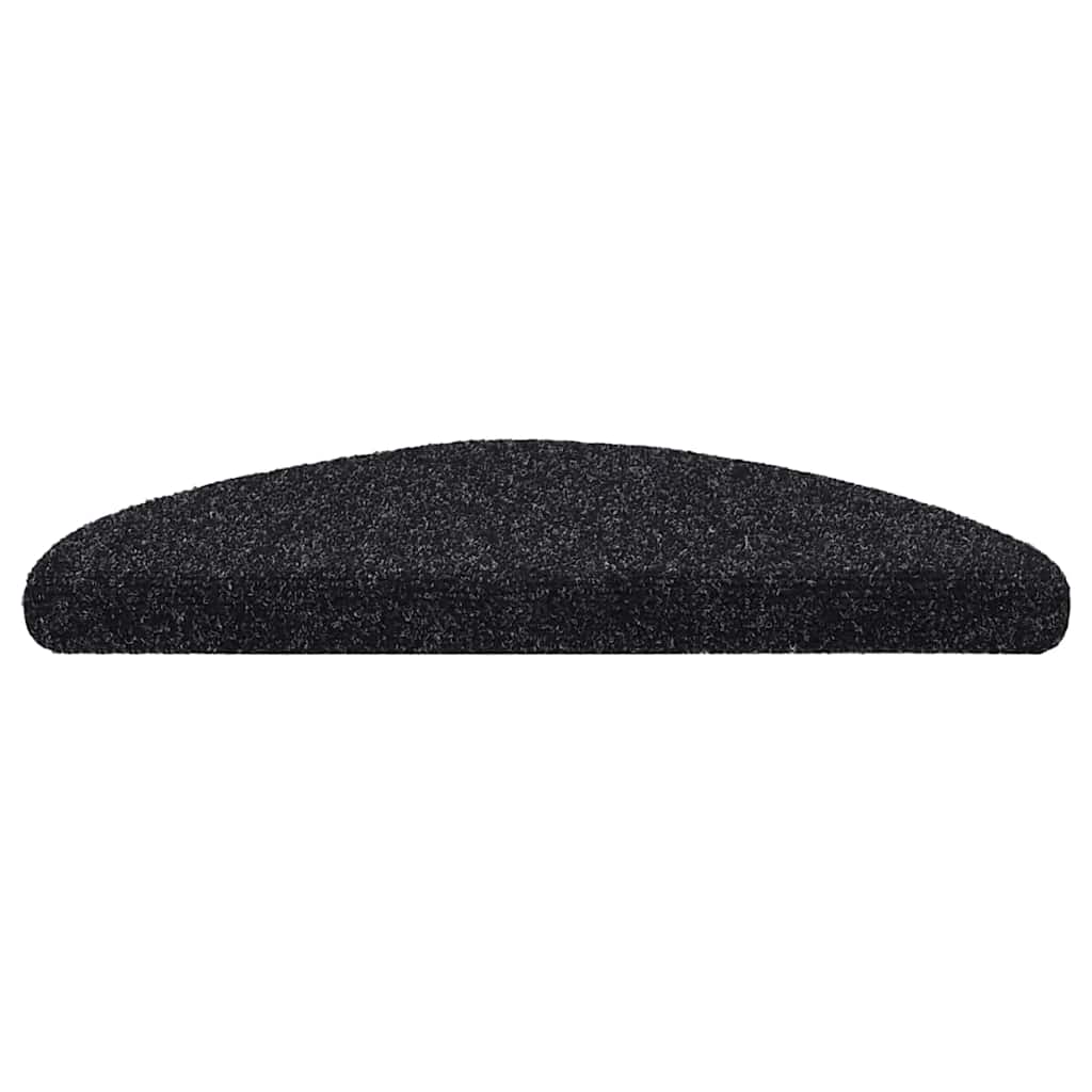 Vidaxl trapmatten zelfklevend 10 stuks 56x17x3 cm zwart halfrond