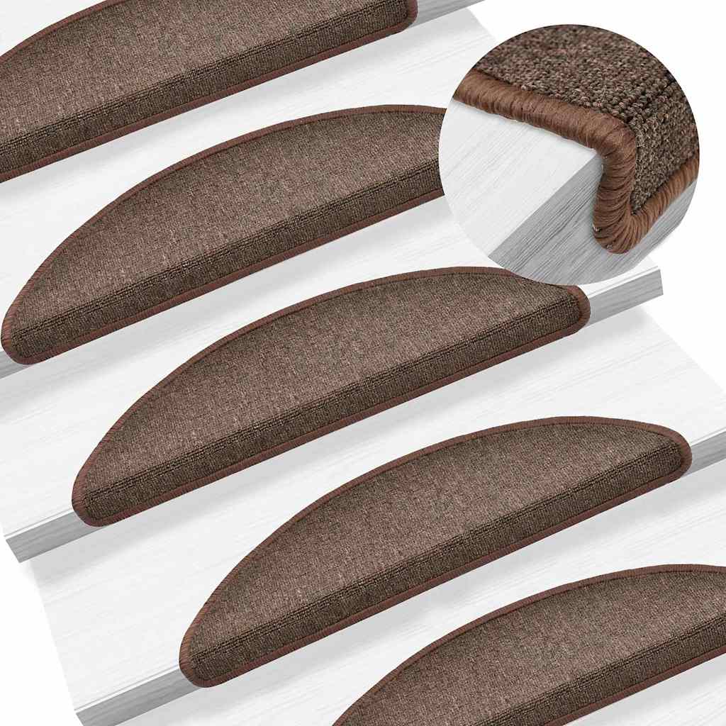 Vidaxl trapmatten 10 st 56x17x3 cm koffiebruin halfrond