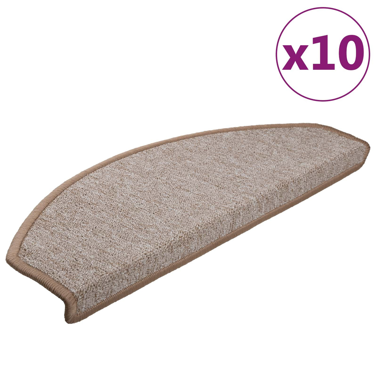Vidaxl trapmatten 10 st 65x24x4 cm lichtbruin halfrond groot