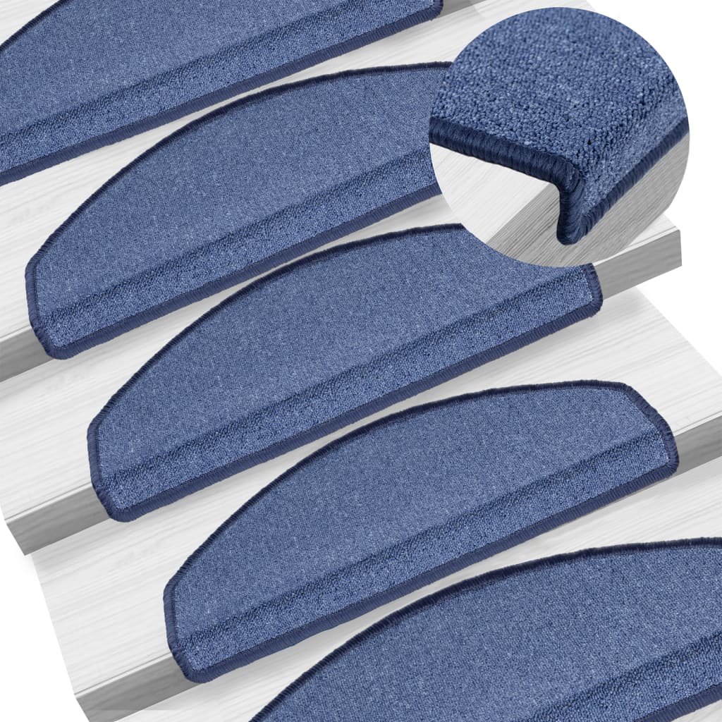 Vidaxl trapmatten 10 st 65x24x4 cm blauw halfrond groot