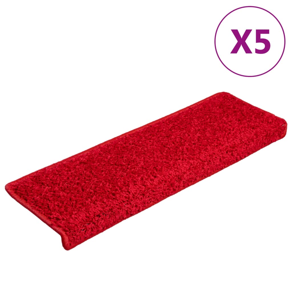 VidaXL Trapmatten 5 st 65x21x4 cm rood