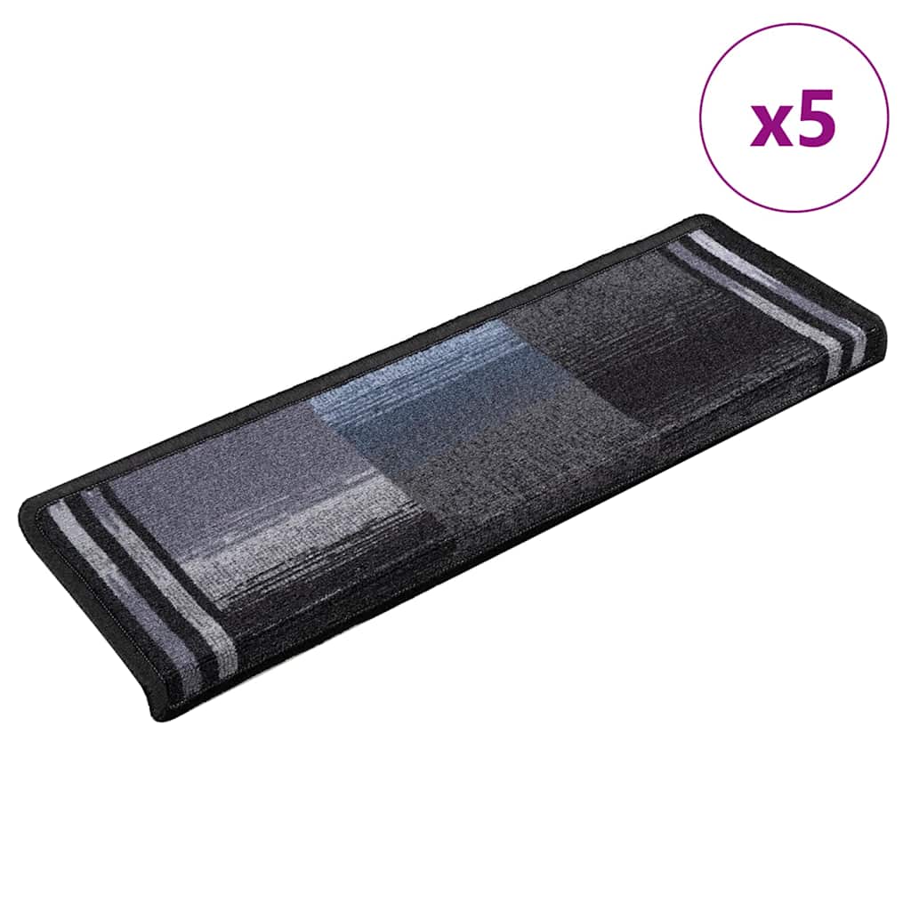 Vidaxl trapmatten zelfklevend 5 st 65x21x4 cm zwart en grijs