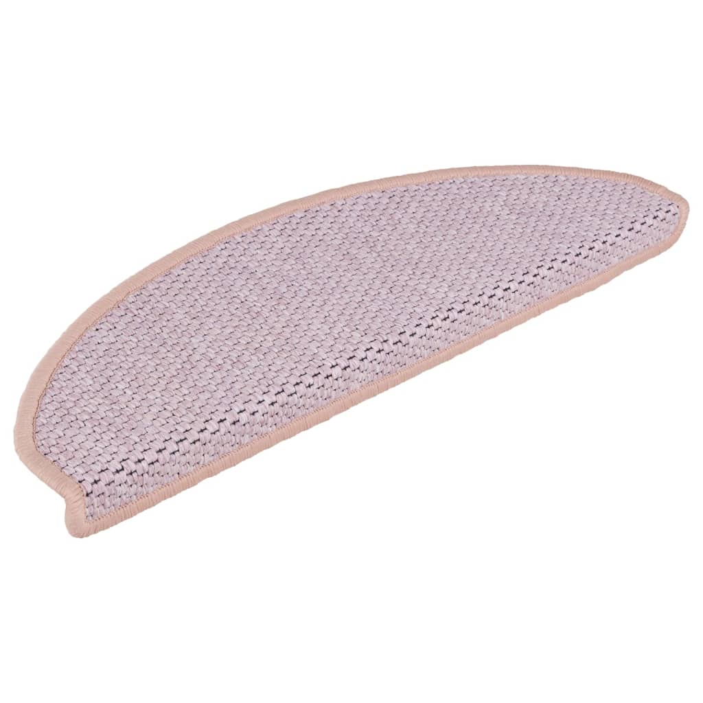 Vidaxl trapmatten zelfklevende 15 st sisal-look 56x17x3 cm roze