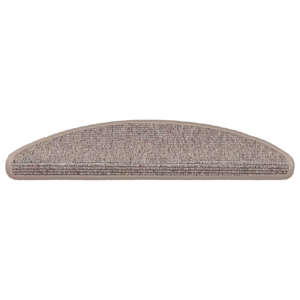Vidaxl trapmatten 15 st 56x17x3 cm donkerbeige halfrond