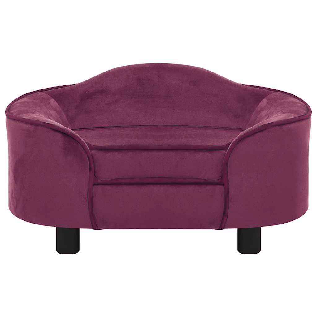 Vidaxl hondenbank 67x47x36 cm pluche bordeauxrood