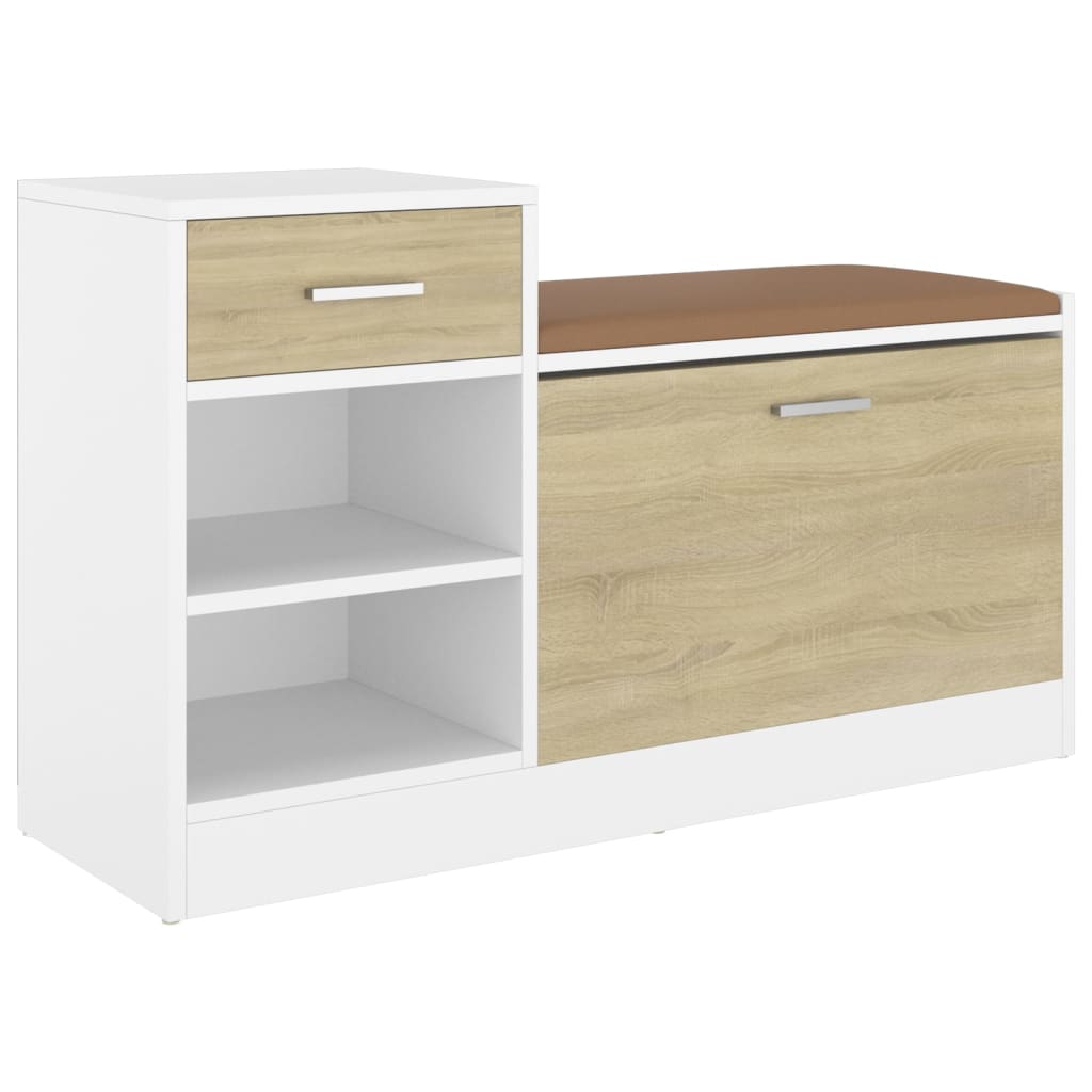 Vidaxl schoenenbank 94,5x31x57 cm bewerkt hout met sonoma eikenkleurig
