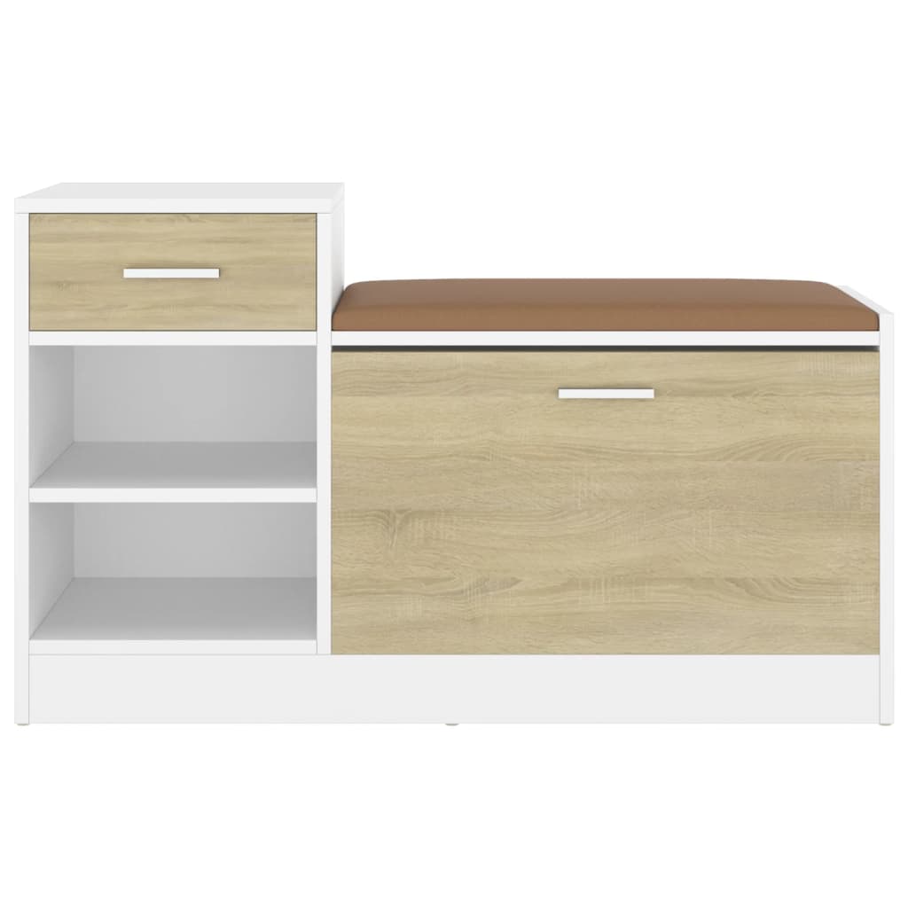 Vidaxl schoenenbank 94,5x31x57 cm bewerkt hout met sonoma eikenkleurig