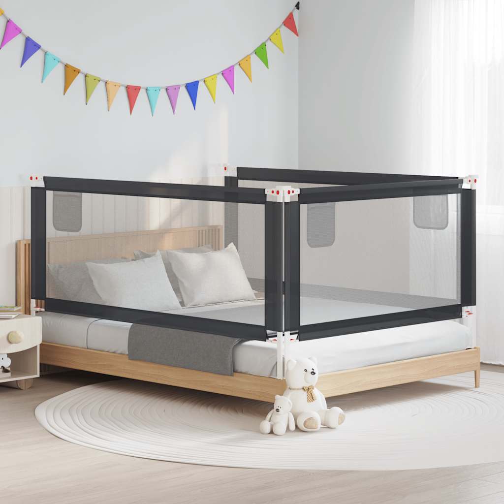 Vidaxl bedhekje peuter 200x25 cm stof donkergrijs