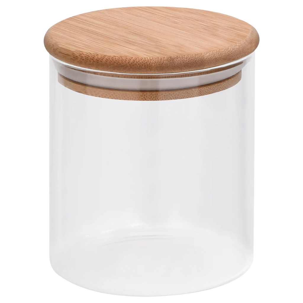 Vidaxl opbergpotten met bamboe deksel 10 st 600 ml glas