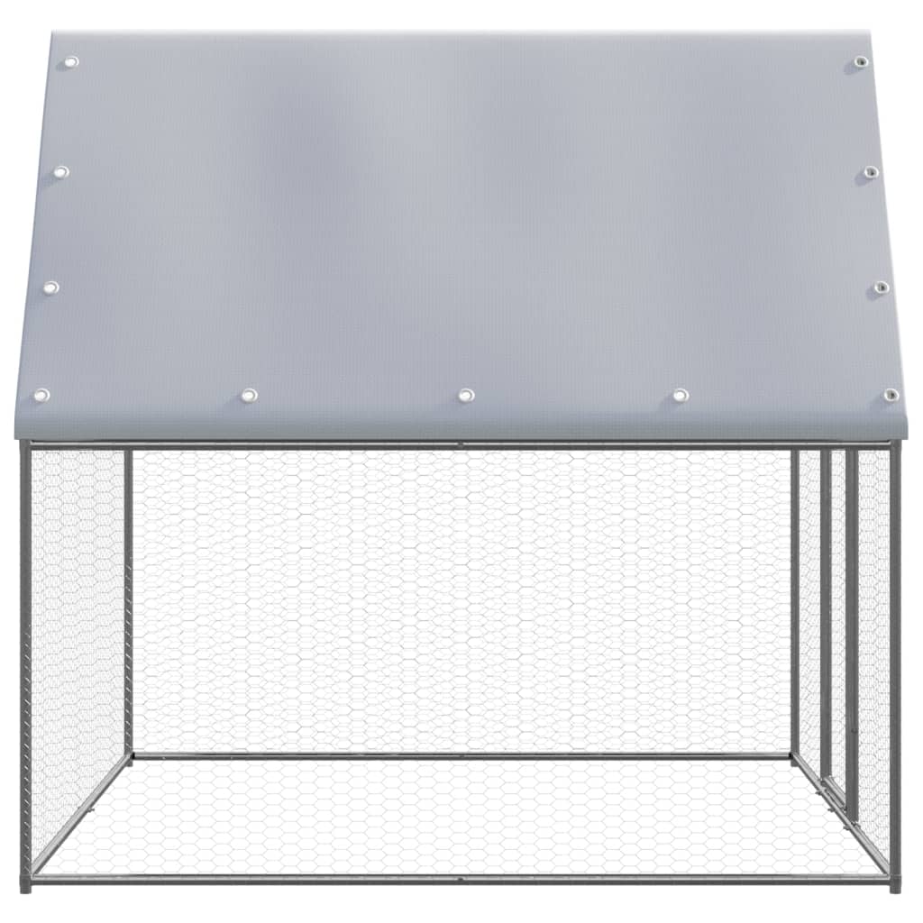 VidaXL Buitenhok voor kippen 2x2x2m gegalvaniseerd staal