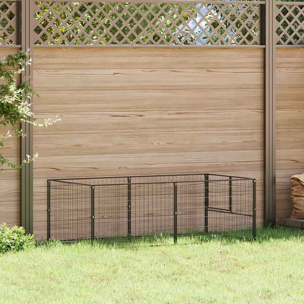 Vidaxl hondenkennel 200x100x70 cm staal zwart