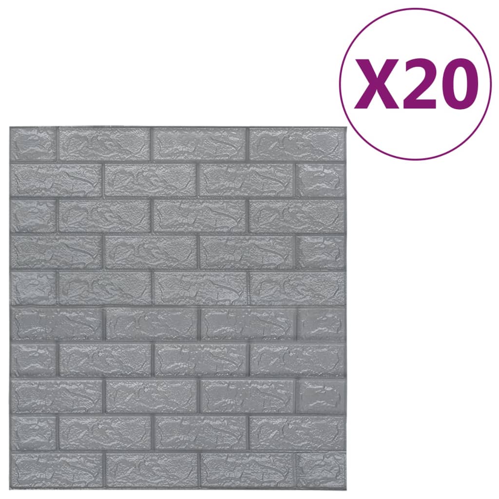 Vidaxl 3d-behang zelfklevend 20 st onderkant antracietkleurig