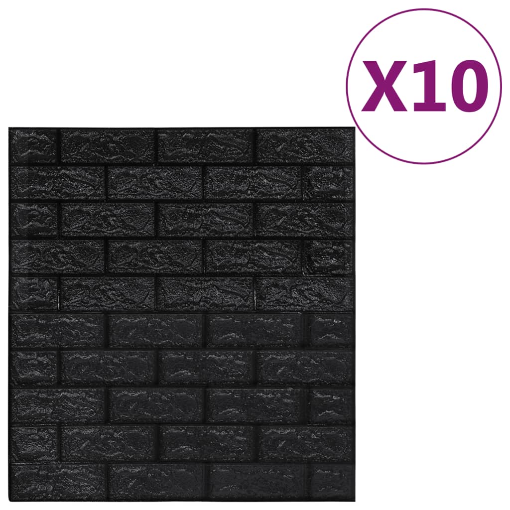 Vidaxl 3d-behang zelfklevend 10 st onderkant zwart