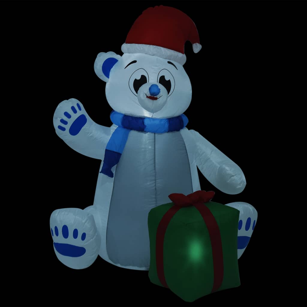 VidaXL Kerstfiguur ijsbier opblaasbaar LED binnen en buiten 2,4 m