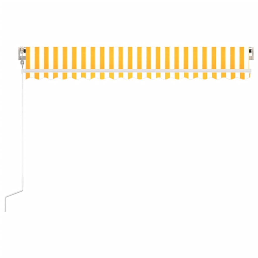 VidaXL Luifel automatisch uittrekbaar 450x300 cm geel en wit