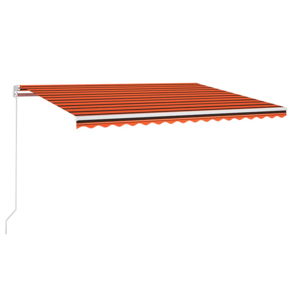 VidaXL Luifel automatisch met LED windsensor 450x300 cm oranje bruin