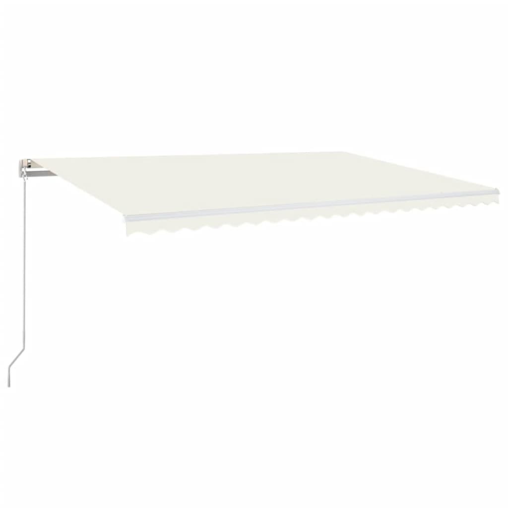 VidaXL Luifel handmatig uittrekbaar 500x300 cm crèmekleurig