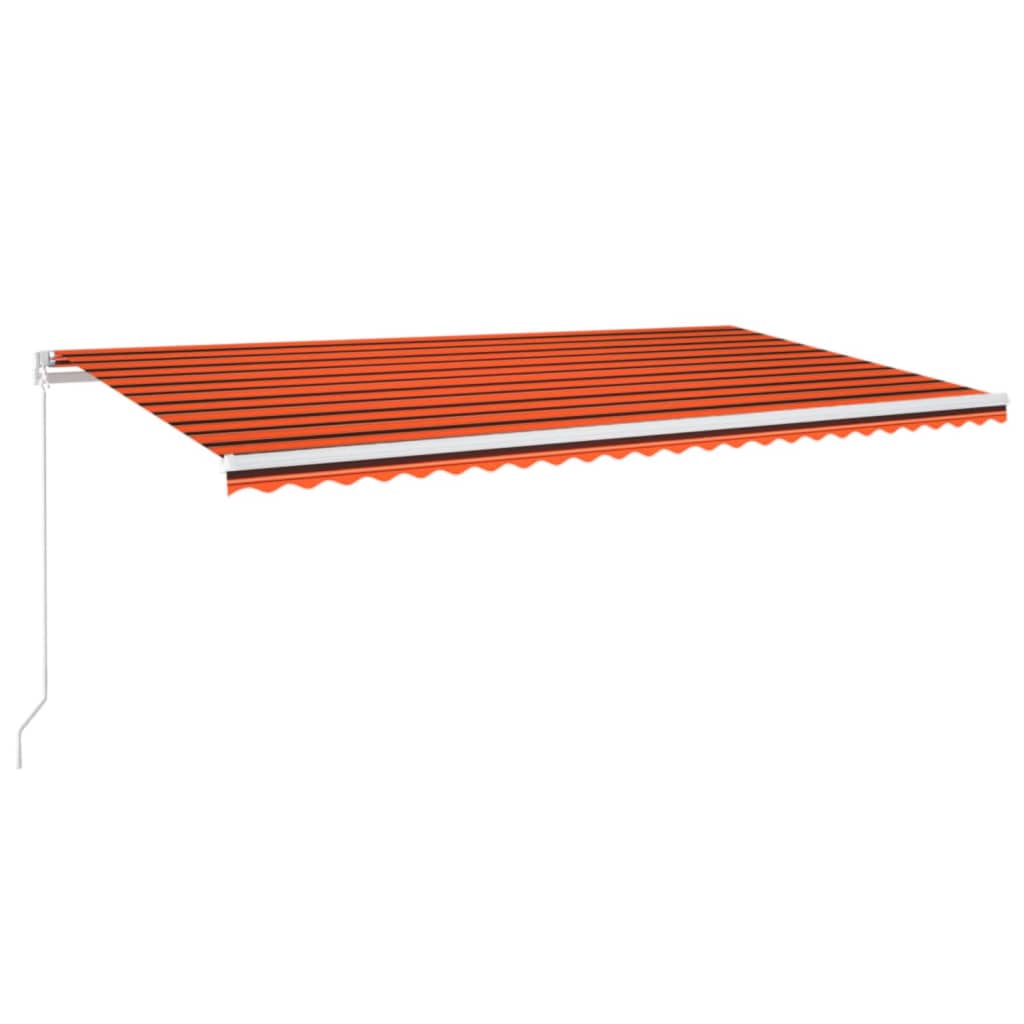 VidaXL Luifel handmatig uittrekbaar met LED 600x300 cm oranje en bruin