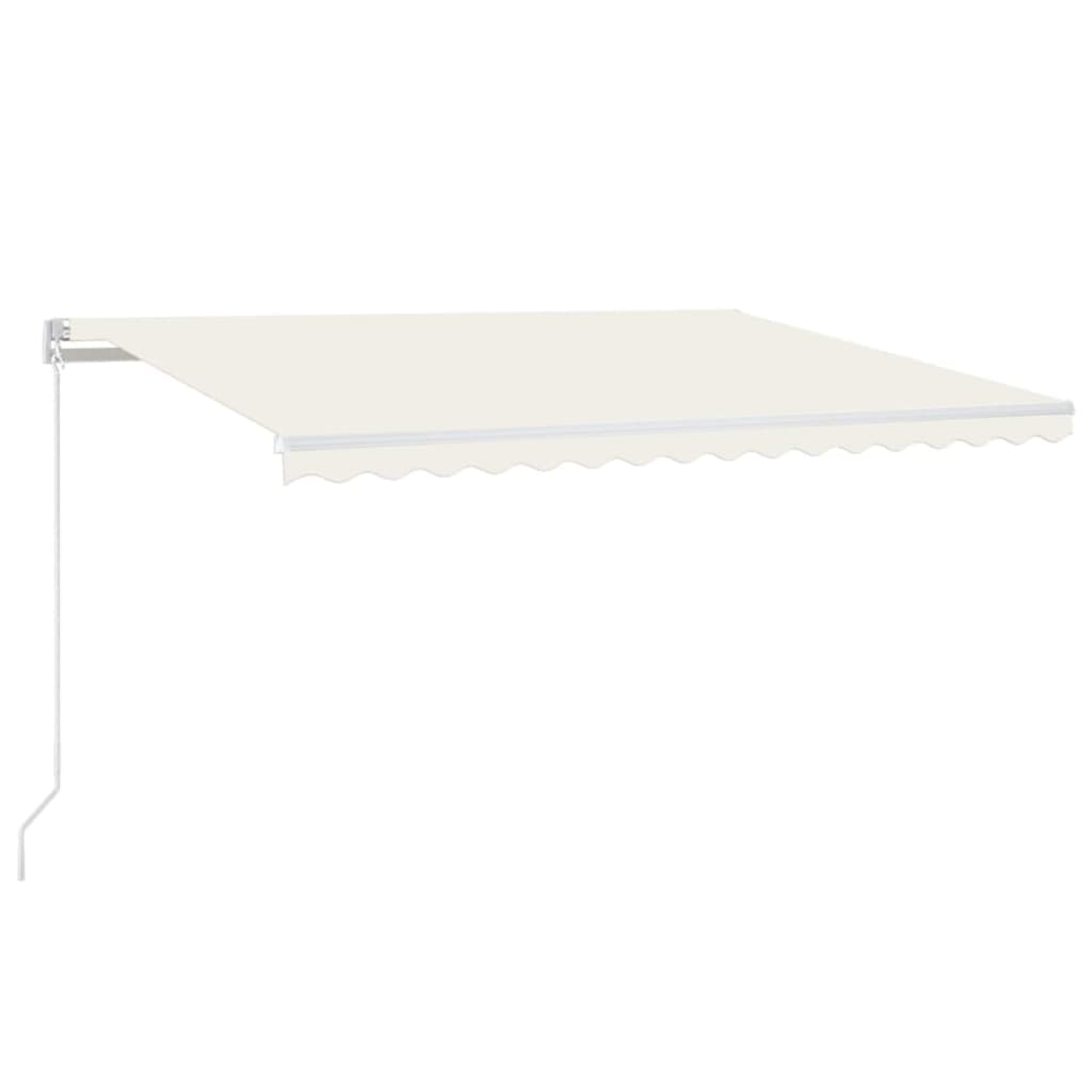 VidaXL Luifel handmatig uittrekbaar 400x350 cm crèmekleurig