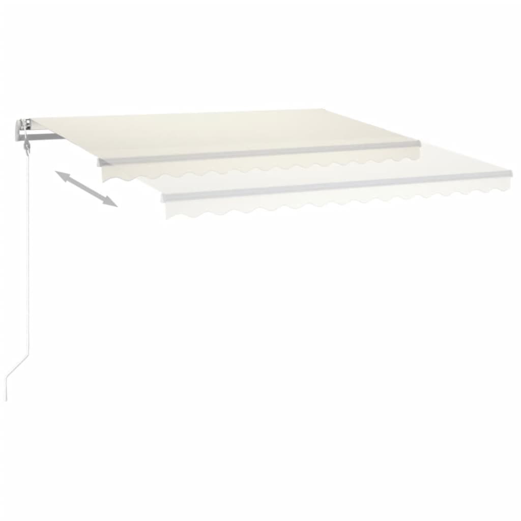VidaXL Luifel automatisch met LED en windsensor 450x350 cm crèmekleur