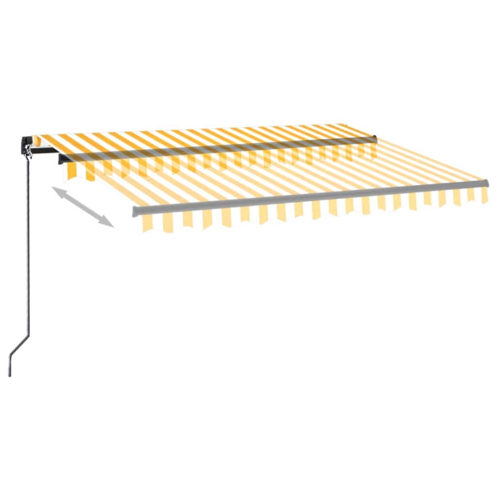 VidaXL Luifel handmatig uittrekbaar 350x250 cm geel en wit