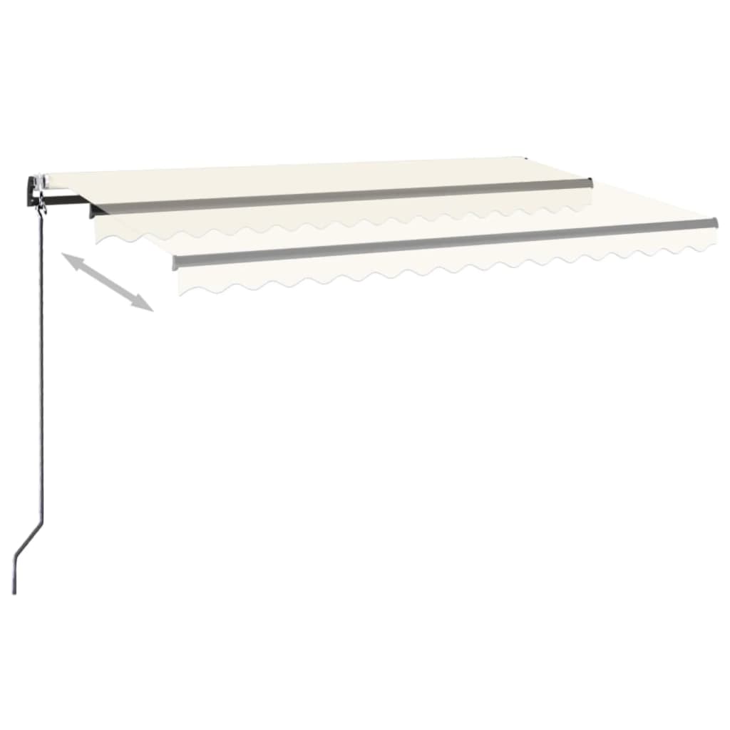 VidaXL Luifel automatisch met LED en windsensor 500x300 cm crèmekleur