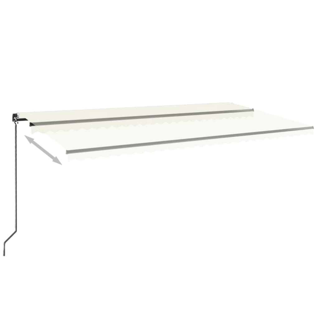 VidaXL Luifel handmatig uittrekbaar met LED 600x350 cm crèmekleurig