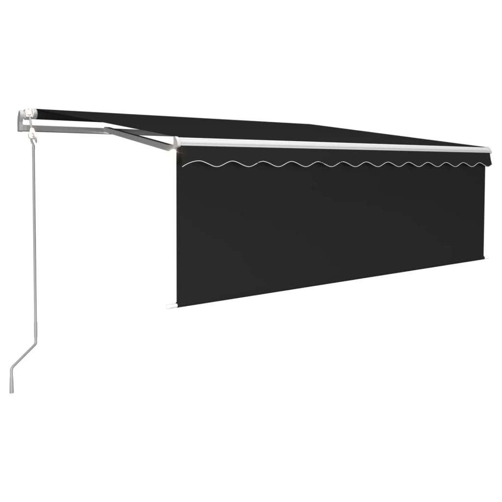VidaXL Luifel automatisch met gordijn LED windsensor 4,5x3m antraciet