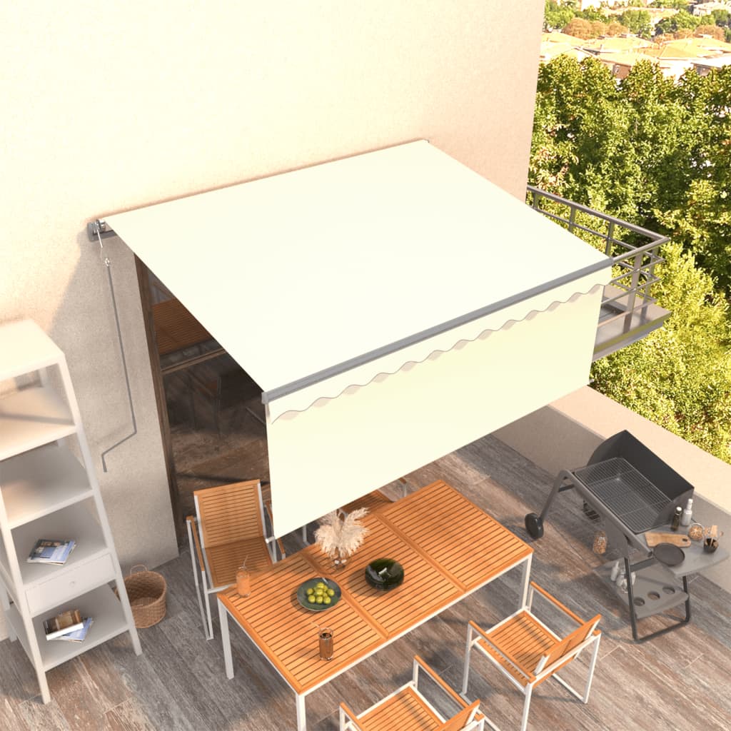 Vidaxl luifel automatisch uittrekbaar rolgordijn 3,5x2,5 m crèmekleur
